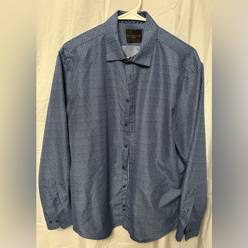 Classic Blue Men's Casual Button Down Shirt